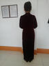 塵緣煙云旗袍禮服復(fù)古金絲絨旗袍長(zhǎng)款春夏高擋改良時(shí)尚純色七分袖媽媽旗袍 酒紅色長(zhǎng)款七分袖 3XL 曬單實(shí)拍圖
