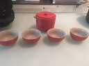 陸寶紅點(diǎn)旋紋攜行裝 一壺四杯旅行茶具套裝 隨手泡便攜戶外 富貴紅 曬單實(shí)拍圖