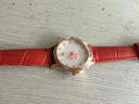 尼諾里拉ninoriva石英表女表藍寶石表鏡白紅皮表帶女士手表時(shí)尚百搭11056 蘭花草款紅表帶 曬單實(shí)拍圖