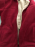 奉孝妈妈装秋冬新款中老年人女装外套摇粒绒连帽卫衣老人衣服加厚奶奶 大红色 XL（建议100-115斤） 实拍图