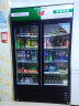 英臣 展示柜冷藏保鲜立式冰柜商用冰箱饮料超市冷柜水果厨房陈列柜直冷风冷大容量 红黑色单门 风冷 实拍图