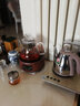 逸集耐熱全玻璃黑茶蒸茶壺煮茶器電陶爐加厚燒水壺養生壺家用茶具套裝 A款1.1L壺雙內膽+紅橡色陶爐 曬單實(shí)拍圖