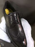 金利來(lái)（Goldlion）男鞋春秋新款正裝皮鞋男牛皮舒適耐磨橡膠底德比鞋真皮透氣大小碼 黑色 40 曬單實(shí)拍圖