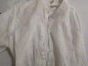 歌世爵亞麻襯衫七分袖男士立領(lǐng)春天白色純麻布料上衣涼薄透爽吸汗襯衣 白色 L 曬單實(shí)拍圖