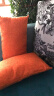 米乐加厚亚麻抱枕简约客厅沙发靠垫套汽车办公室腰枕床头大靠枕腰垫 橘色(加厚素色亚麻) 腰枕套30*50cm（不含芯） 实拍图