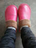 哲燁秋冬季室內情侶棉拖鞋女牛皮牛筋厚底家居拖鞋男冬天保暖地板毛絨 玫紅 36-37 (260mm) 曬單實(shí)拍圖