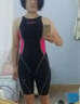 英發(fā)（YINGFA）游泳衣女士泳裝平角中長(cháng)款拼色比賽競速連體五分泳衣提速帶去水線(xiàn) 953-1黑拼紅 XL 曬單實(shí)拍圖