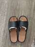 曼查斯特 夏季 男款 真皮拖鞋 涼拖鞋牛筋底 防滑防臭 真皮內底 家居地板拖鞋 YN1006 黑色 28 適合42-43碼 曬單實(shí)拍圖