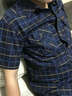 JEEP SPIRIT短袖格子襯衫男士薄款夏季商務(wù)休閑襯衫加肥加大碼短袖襯衣男 寶藍色 XL建議體重160斤左右 曬單實(shí)拍圖