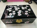 九彩（jiucai） 平遙推光漆器 珠寶木質收納首飾盒漆器盒母親節(jié)520情人節(jié)禮物 黑底詠梅 曬單實拍圖