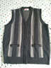 恒源祥純羊毛背心男士開(kāi)衫v領(lǐng)春秋冬季厚款時(shí)尚條紋中老年商務(wù)休閑馬甲 黑灰 XL (180) =115 曬單實(shí)拍圖