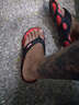 大帝馬車(chē) 人字拖男春夏季休閑潮拖男鞋涼拖沙灘拖鞋韓版CL-916  黑紅色 41 曬單實(shí)拍圖