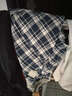 麻吉 MATCH 夏款短袖修身免燙細格子襯衫水洗透氣小尖領(lǐng)襯衣 G2213 藍格 XL 曬單實(shí)拍圖