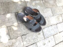 红蜻蜓男鞋凉鞋男夏季真牛皮舒适商务休闲沙滩鞋 黑色 43 实拍图
