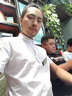 13色元本 夏季小方領(lǐng)短袖襯衫男修身純色英倫商務(wù)棉休閑時(shí)尚半袖襯衣 白色 M  175/96A 曬單實(shí)拍圖