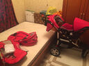 BabyBoom嬰兒推車輕便折疊可坐可躺嬰兒車寶寶車童車充氣輪避震嬰兒手推車 紅色配睡籃及汽車安全座椅 曬單實(shí)拍圖