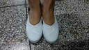 京福強京福強女式坡跟淺口美容護士鞋 休閑工作鞋布單鞋女白色布鞋 白色 36 曬單實(shí)拍圖