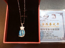 銀蝶坊925銀飾短款鎖骨鏈韓國時(shí)尚款仿貓眼石送女友禮物七夕情人節禮物 奢狐吊墜+45厘米元寶鏈配證書(shū) 曬單實(shí)拍圖