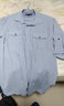 BILLION棉麻短袖襯衫男夏季薄款簡(jiǎn)約休閑寬松男裝襯衣純色格子上衣J56643 格仔(淺藍) L 曬單實(shí)拍圖