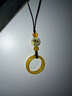 手機掛繩瑪瑙戒指指環(huán)扣U盤(pán)掛件七夕情侶手鏈鏈吊墜平安扣送同學(xué) 蓮花黃色款 曬單實(shí)拍圖