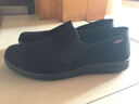 京福強老北京布鞋 男工作黑色休閑男布鞋傳統布鞋 舒適牛筋軟底休閑鞋爸爸鞋 上班休閑男單鞋 全黑相巾偏大一號 43 曬單實(shí)拍圖