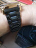 卓磊膠包鋼手表帶適配阿瑪尼AR5890 AR5905 AR5919表鏈男女蝴蝶扣手表配件 黑色黑扣 23mm 曬單實(shí)拍圖