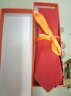 De L'isle 5cm韩版纯色窄领带 休闲 结婚 伴郎 男士商务 女士职业学生 礼盒装 红色 实拍图
