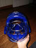 競派跆拳道帶面罩頭盔空手道護頭拳擊散打搏擊帽子空手道頭盔護臉罩 藍色 XL身高175-190cm 曬單實(shí)拍圖