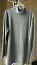 筱嵐2025秋冬新款上衣韓版修身棉質(zhì)內搭半高領(lǐng)打底衫女中長(cháng)款長(cháng)袖T恤 灰色 2XL -薄款 曬單實(shí)拍圖