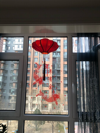 她家的窗花颜色鲜艳，喜庆！效果更美的说，给春节应景的很！喜欢非常喜欢！