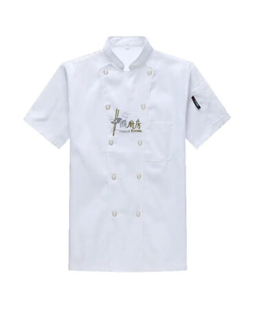 买的白色厨师服，质量不错，款式也很好。