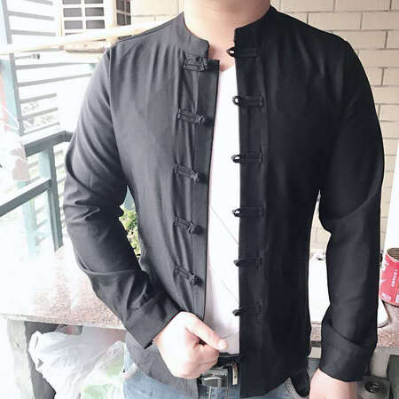 这件衣服可以，良心做工，布料不起球也不掉色，穿上也有型，我是当外套穿，里面穿件短袖，很修身不显胖，不错?，就是有点偏小可以适当选大一点