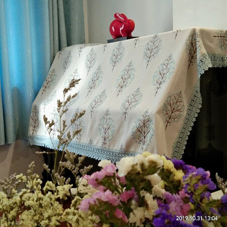 适用场景：琴房、客厅两相宜
清洁难易：布质不错
大小尺寸：尺寸适中
其他特色：颜色图案与环境匹配