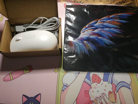 鼠标有盒在外面包装里面也是有袋包装的，我给拆开了。整个手感还是很好的，尺寸合适，今天用了半天灵敏度也可以，好评