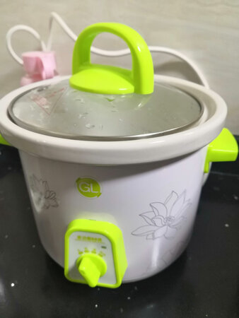 小电煲颜值挺高的，容量刚刚好，适合宝宝一两人吃，煲粥的速度有点慢，几乎不会溢出来！有一点比较不好的就是没有预约功能！之前在其他地方买过一个有预约功能的，不过很快就坏了！希望这个小电煲能坚持很长一段时间了！京东物流一如既往的快，赞！