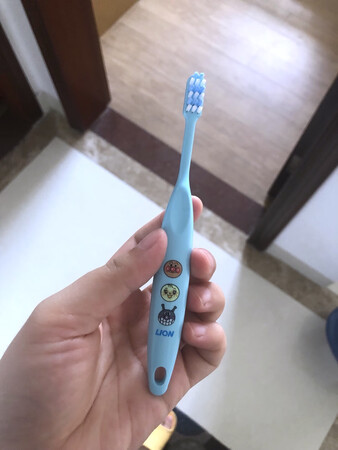 给1岁多宝宝买的，设计卡通，宝宝很喜欢。刷毛硬度适中