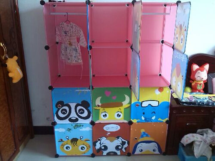 蔻丝卡通儿童简易衣柜 宝宝婴儿衣服柜 宜家折