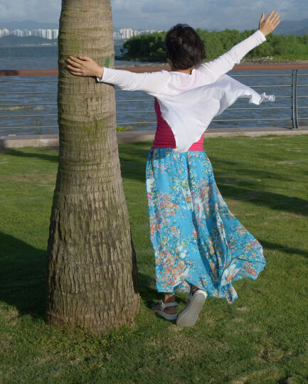 罗卡斯 2014春夏款半身裙两穿波西米亚雪纺沙