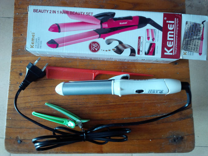 科美KM1055卷发器 陶瓷卷发棒负离子直发器直