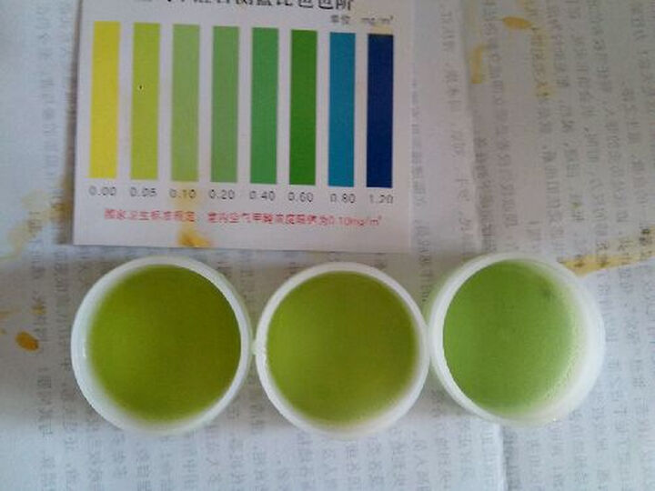 绿之源 甲醛检测盒4盒装 甲醛自测盒--这是我测试的,房间和卧室的颜色不一样哦!!