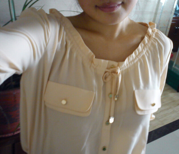 idole新风雅趣柔美知性衬衫120314010 浅驼 S