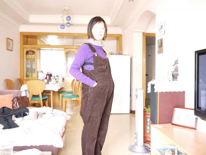 妈咪(mamalamode)孕妇春秋款灯芯绒背带裤长