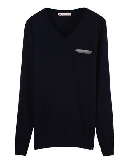 唐狮秋季新品男V领净色针织<em>开衫毛线</em>衫61231