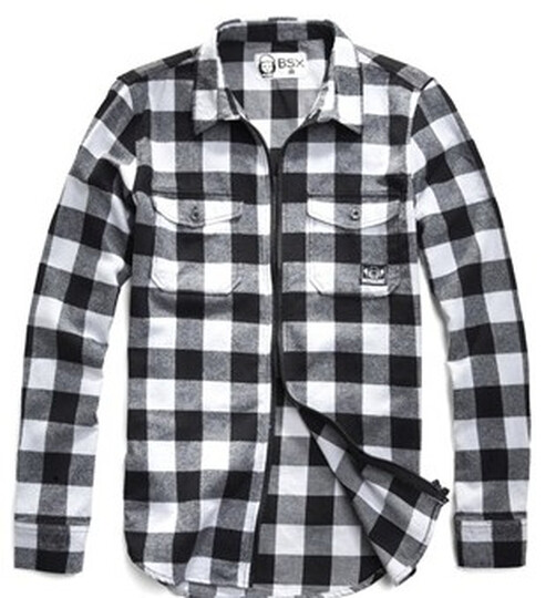 拉链法兰绒衬衫 04041517 灰色 加大码(180\/1