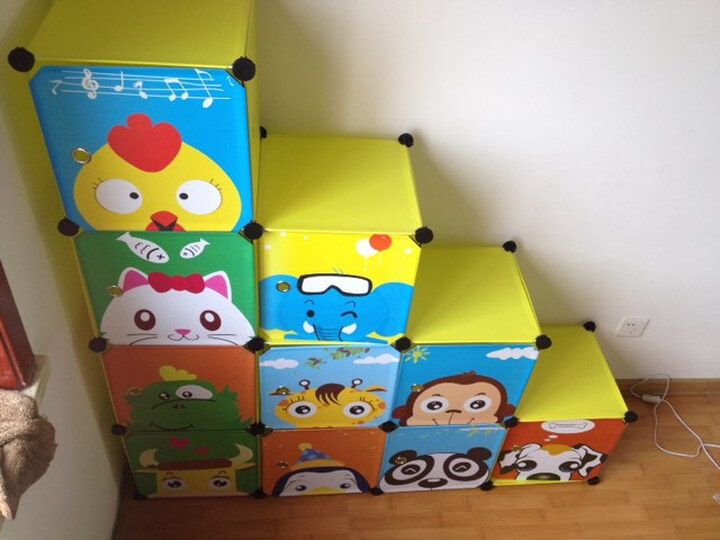 蔻丝卡通儿童简易衣柜 宝宝婴儿组合衣柜 宜家