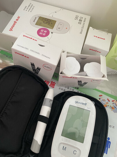 鱼跃(YUWELL)血糖仪580套装 家用智能免调码(赠50片试纸+50支采血针) 晒单图