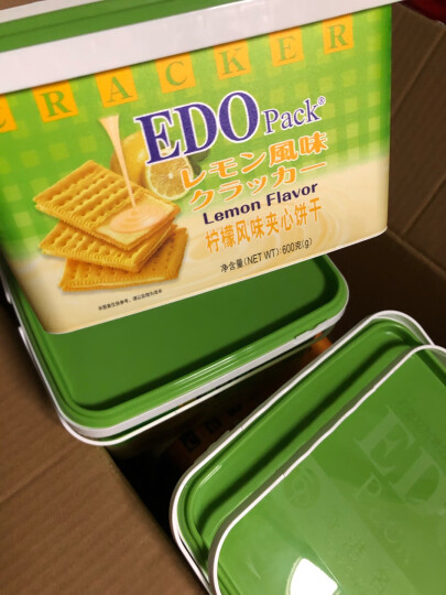 EDO PACK零食苏打夹心饼干 送礼团购礼盒 榴莲风味 600g/盒 晒单图