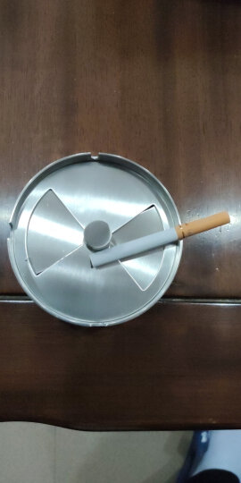 B&y 带盖烟灰缸创意不锈钢旋转盖烟缸密封防风个性烟盅 砂光款加高号 晒单图