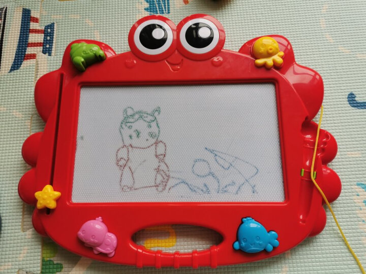 澳贝（AUBY）婴儿童玩具男孩女孩宝宝大号磁性美术双面彩色画板写字板小蟹艺术涂鸦板464405DS 晒单图