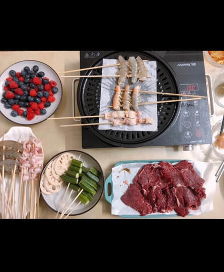 九阳 Joyoung电磁炉 电陶炉 2200W大功率 家用火锅套装 旋转控温 红外光波加热 H22-x3 赠烤盘【邓伦推荐】 晒单图